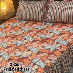 3Pc Stitched 2 Sided Frill Bedsheets